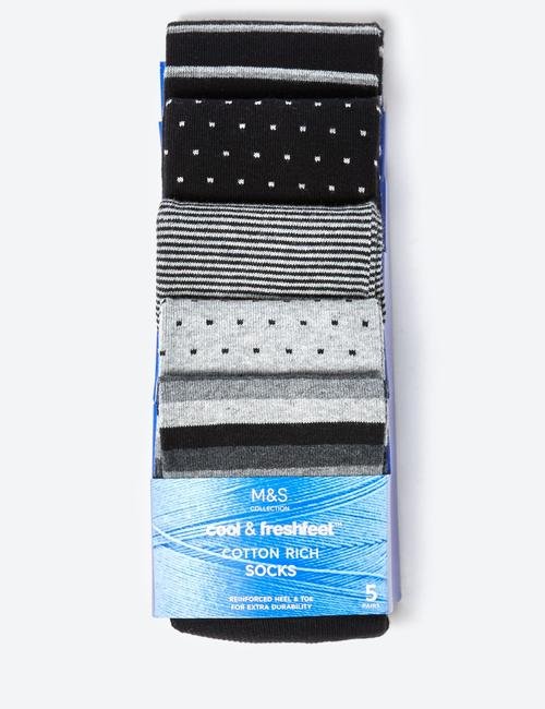 Siyah 5'li Cool & Fresh™ Çorap Seti