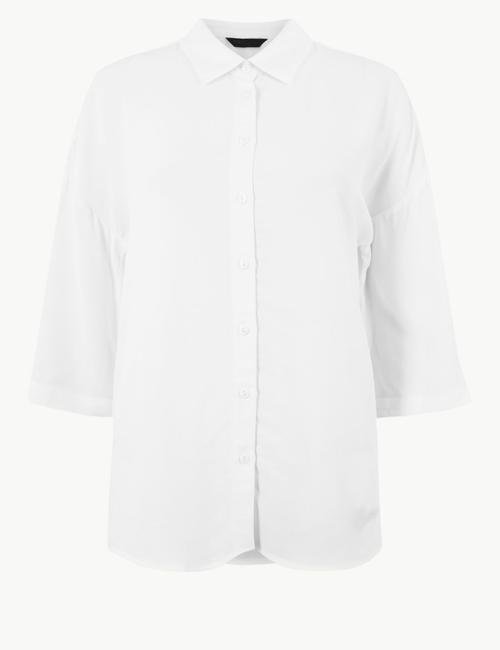 Beyaz Oversized Gömlek