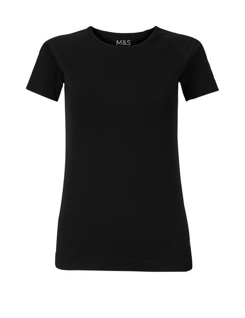 Siyah Hızlı Kuruyan Kısa Kollu T-shirt