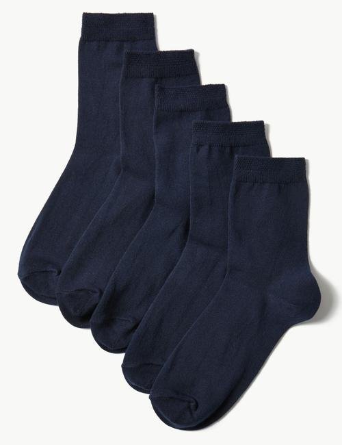 Lacivert 5'li Pamuklu Çorap Seti