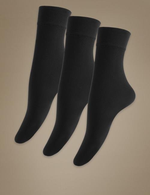 Siyah 3'lü 40 Denye Opak Çorap Seti