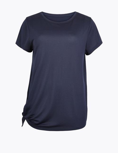 Lacivert Hızlı Kuruyan Kısa Kollu T-shirt