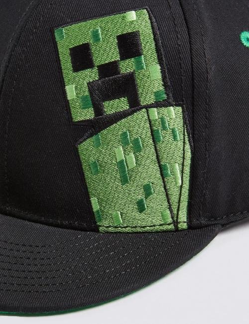 Gri Minecraft™ Saf Pamuklu Şapka
