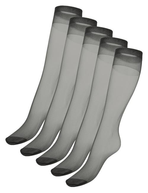 Siyah 5'li 15 Denye Mat Diz Altı Çorap