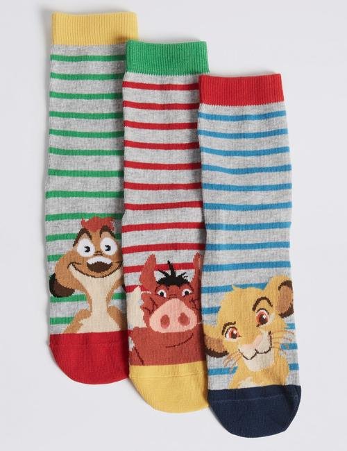 Multi Renk 3'li Lion King™  Casual Çorap Seti