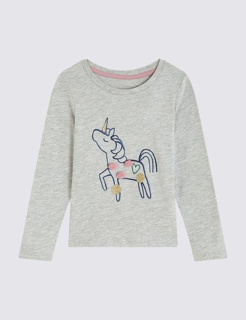 Multi Renk 3'lü Unicorn Desenli T-shirt