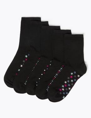 Kadın Siyah 5'li Desenli Sumptuously Soft™ Çorap Seti