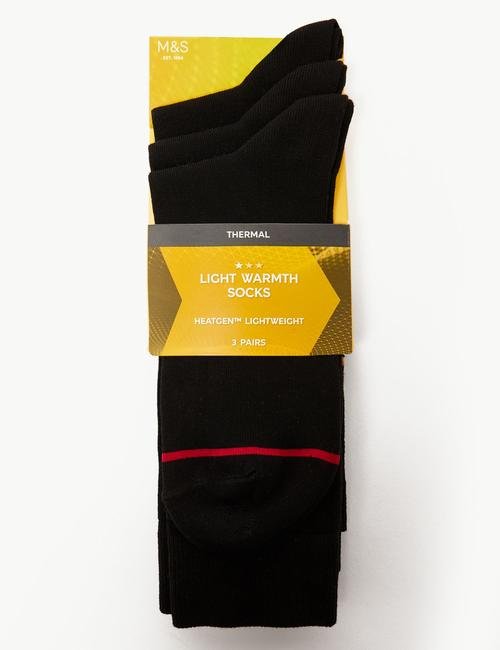 Siyah Mix 3'lü Heatgen™ Light Warmth Termal Çorap Seti