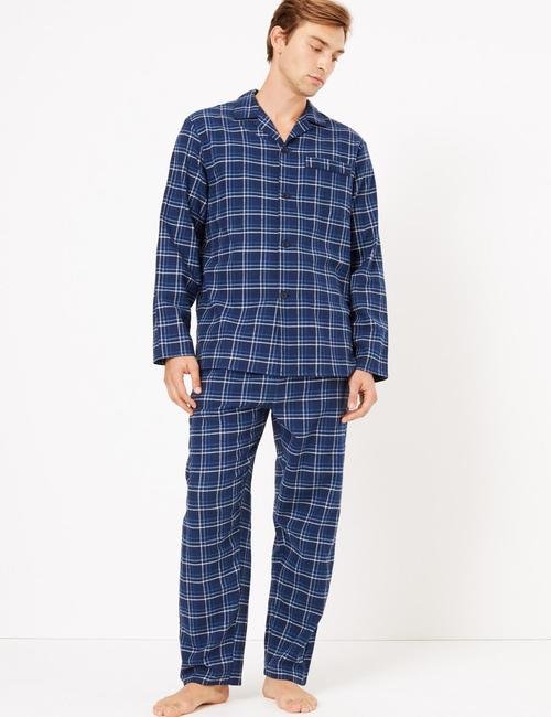 Lacivert Ekose Pijama Takımı