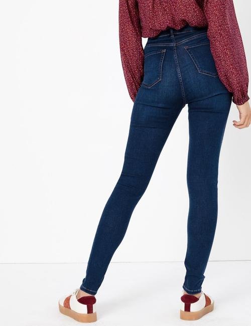 Lacivert Tencel™ Yüksek Belli Skinny Jean