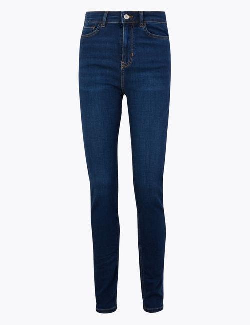 Lacivert Tencel™ Yüksek Belli Skinny Jean