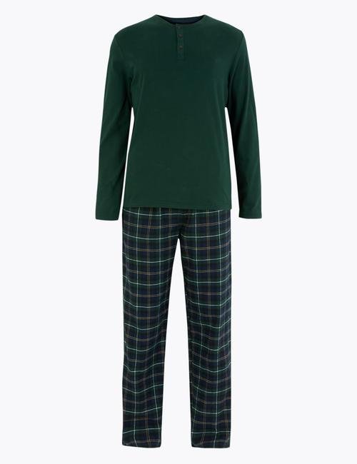 Yeşil Ekose Pijama Takımı