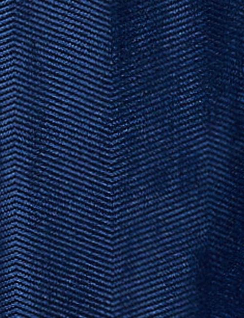 Mavi Kadife Midi Elbise