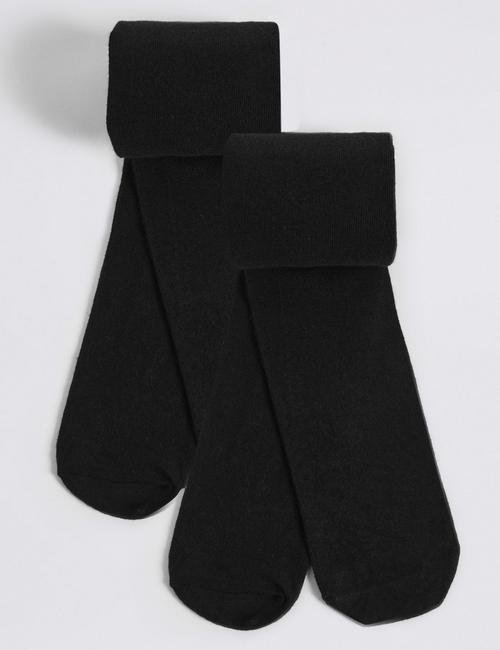Siyah 2'li Yünlü Freshfeet™ Termal Külotlu Çorap (5 - 14 Yaş)