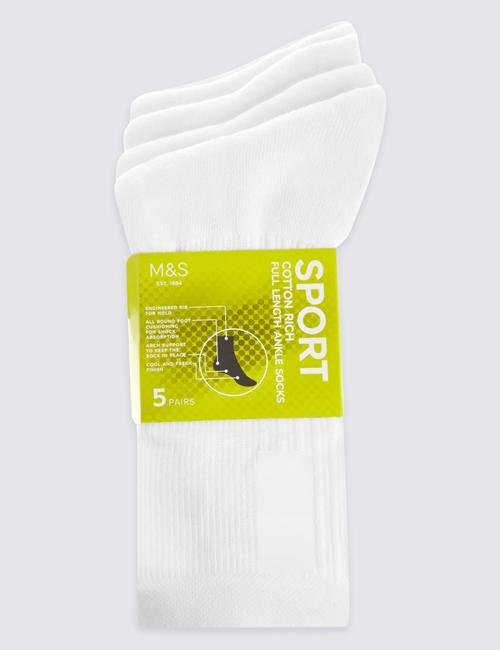 Beyaz 5'li Cool & Fresh™ Spor Çorabı Seti