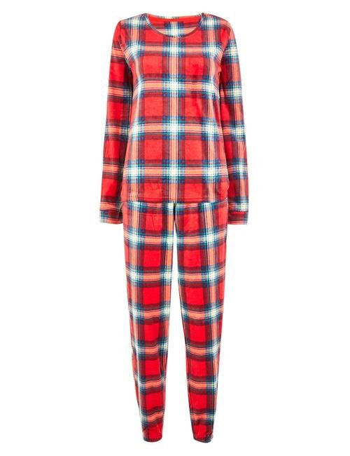 Kırmızı Ekose Polar Pijama Takımı