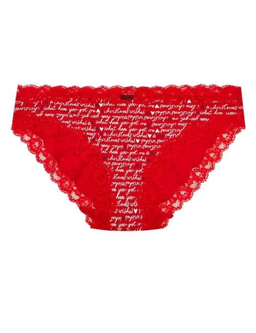 Kırmızı Yılbaşı Temalı Bikini Külot