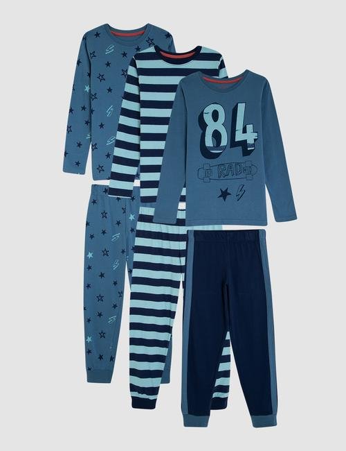 Mavi 3'lü Pijama Takımı