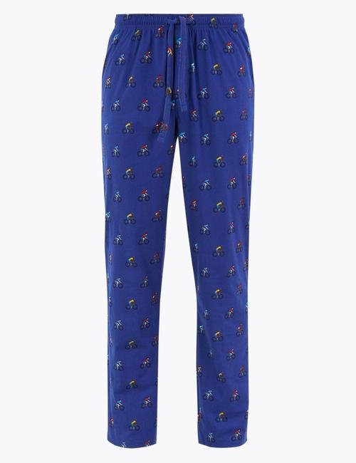Mavi Desenli Pijama Altı