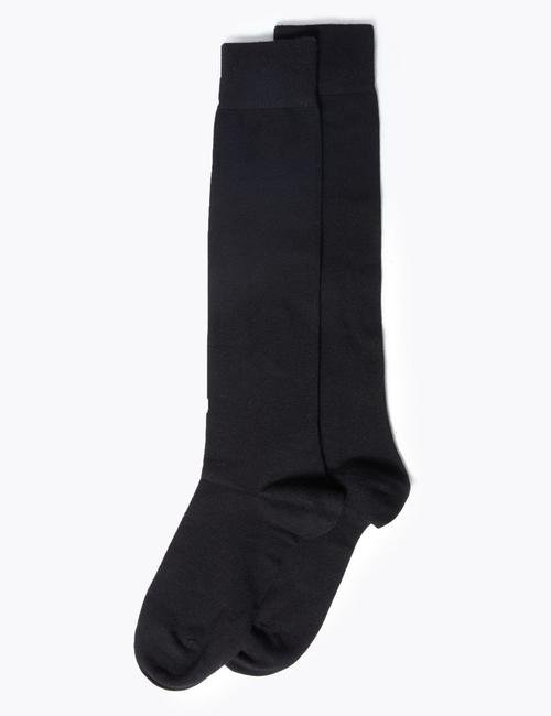 Siyah 2'li Diz Altı Çorap Seti