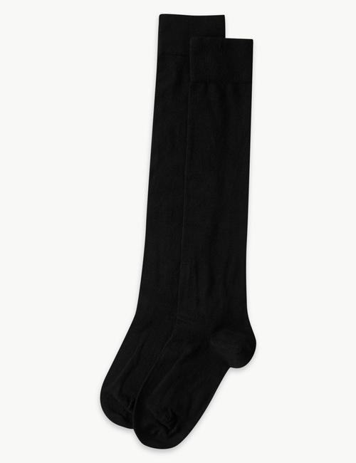 Siyah 2'li Diz Altı Çorap Seti