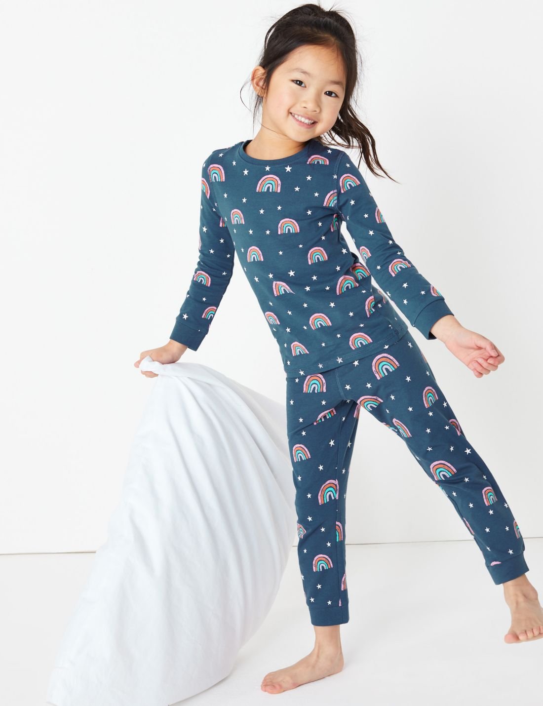 Gökkuşağı Desenli Pijama Takımı