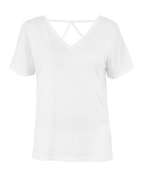 Beyaz Çapraz Sırt Detaylı Yoga T-Shirt