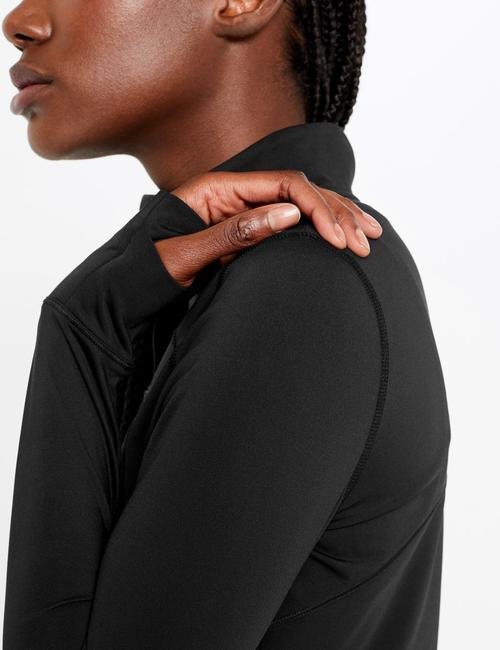 Siyah Fermuarlı Koşu Sweatshirt