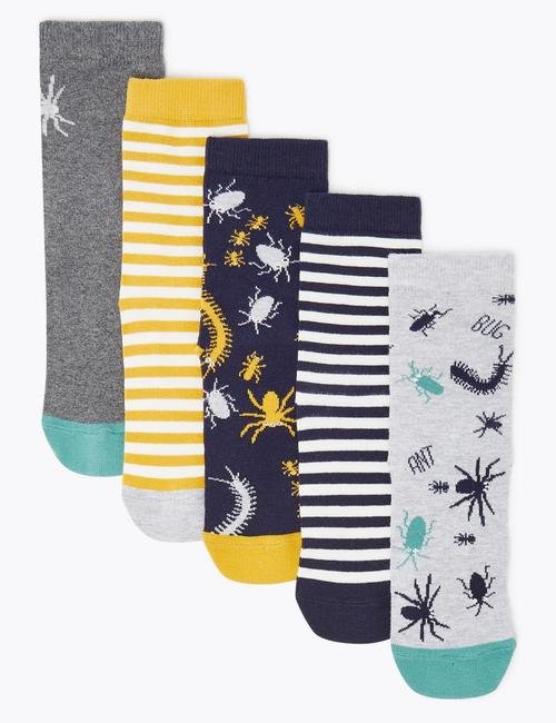 Multi Renk 5'li Desenli Çorap Seti