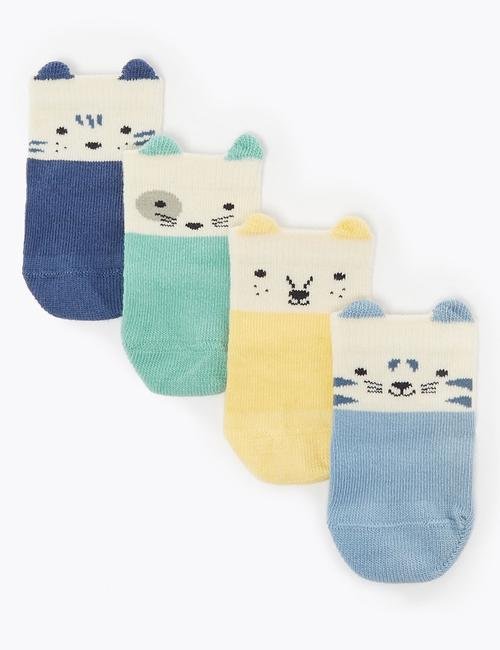 Multi Renk 4'lü Desenli Çorap Seti