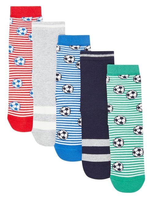 Multi Renk 5'li Futbol Temalı Çorap Seti