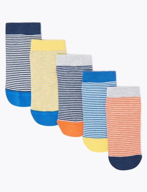 Multi Renk 5'li Çizgili Trainer Çorap Seti