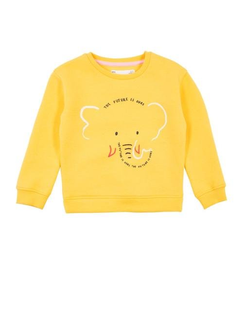 Sarı Fil Desenli Sweatshirt