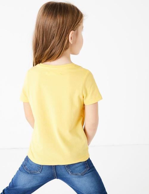 Sarı Gergedan ve Unicorn Desenli T-Shirt