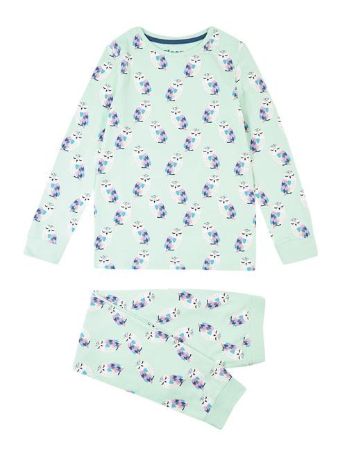 Yeşil Baykuş Desenli Pijama Takımı