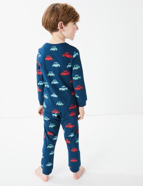 Lacivert Araba Desenli Pijama Takımı