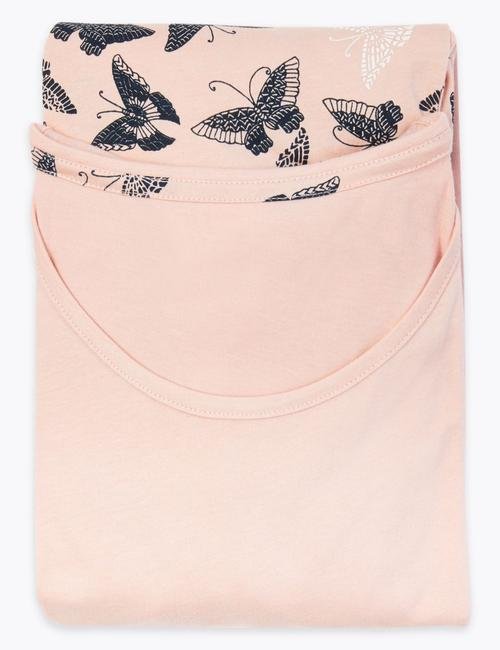 Pembe Kelebek Desenli Pijama Takımı
