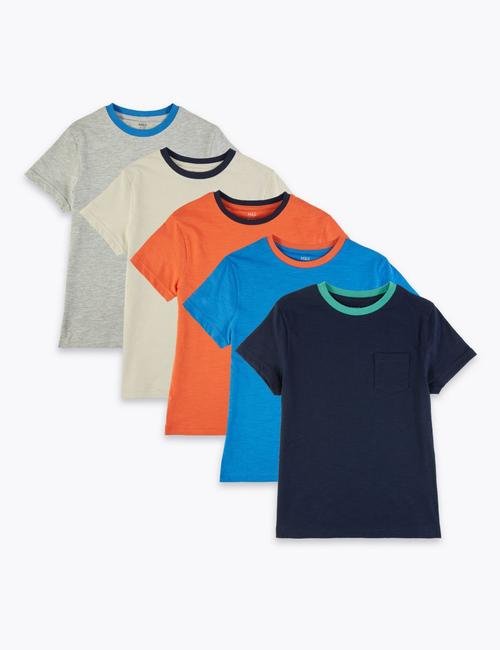 Multi Renk 5'li Kısa Kollu T-Shirt Seti