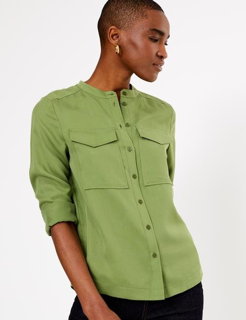 Yeşil Cepli Utility Bluz