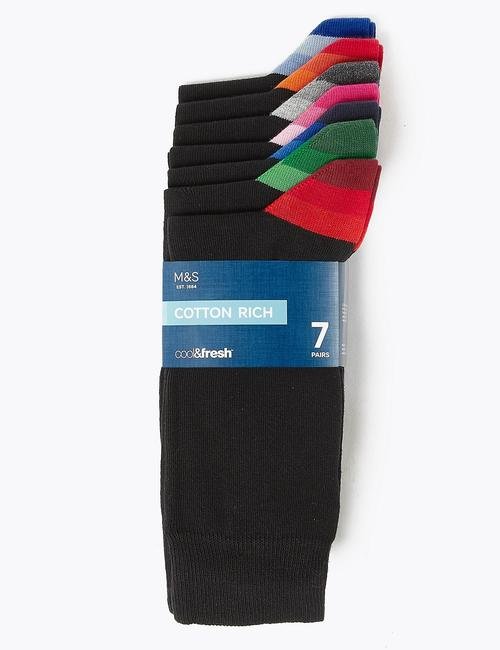 Siyah 7'li Cool & Fresh™ Renkli Topuklu Çorap Seti