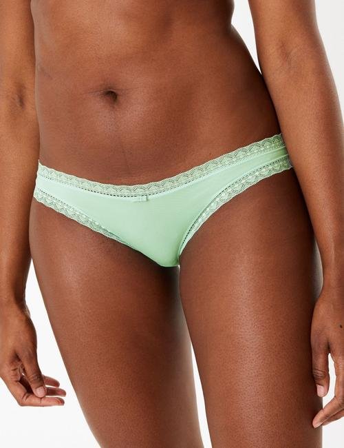 Yeşil 5'li Dantel Detaylı Bikini Külot Seti