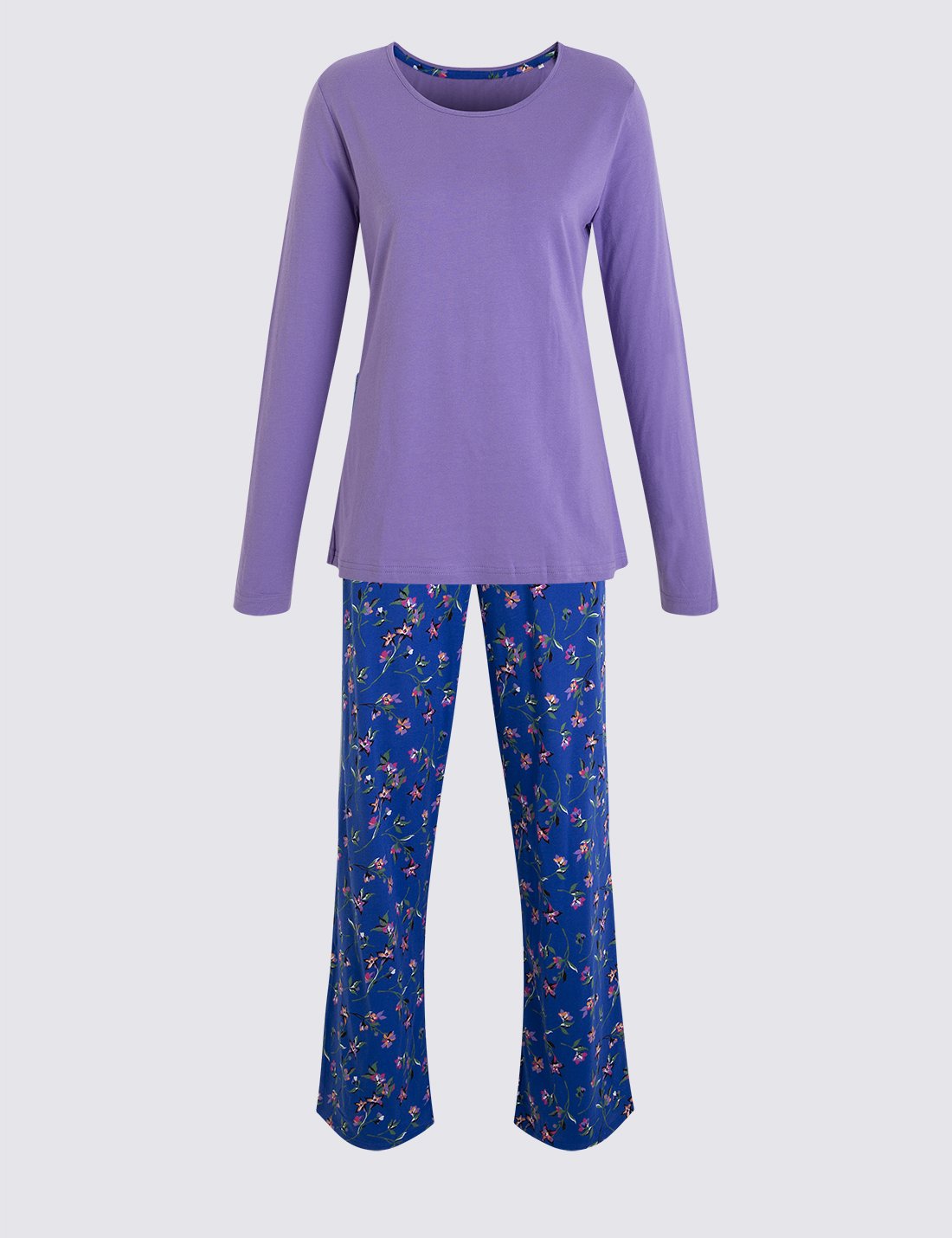 İşlemeli Uzun Kollu Pijama Takımı
