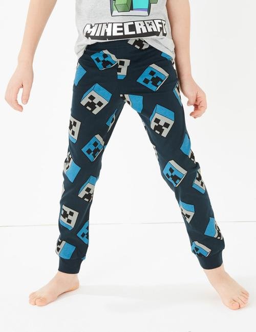 Gri Minecraft™ Kısa Kollu Pijama Takımı