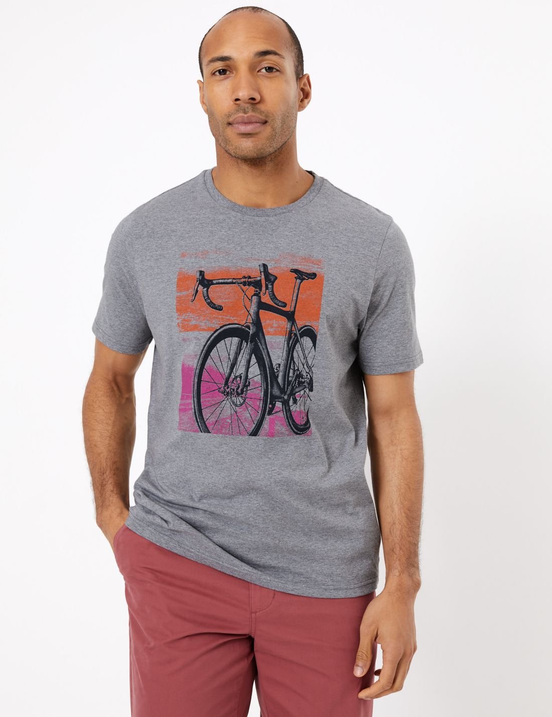 Bisiklet Desenli Kısa Kollu T-Shirt