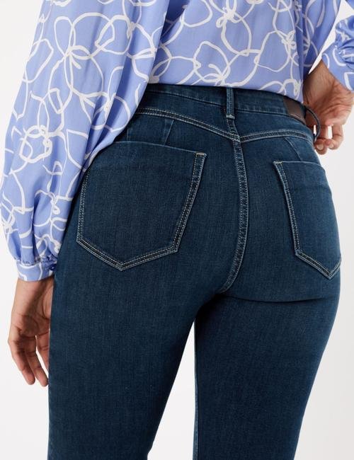 Lacivert Şekillendirici Yüksek Belli Straight Jean Pantolon