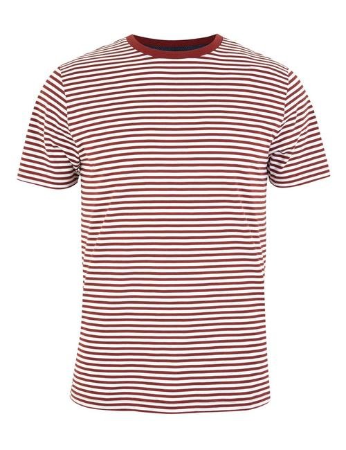 Kırmızı Luxury Supima® Çizgili T-Shirt