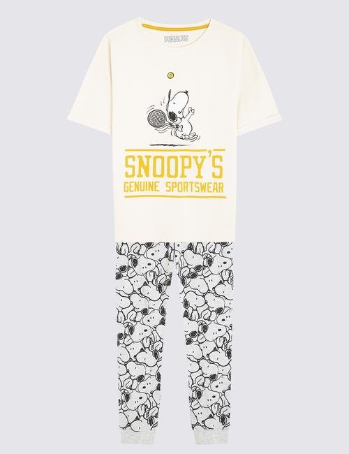 Bej Snoopy™ Pijama Takımı