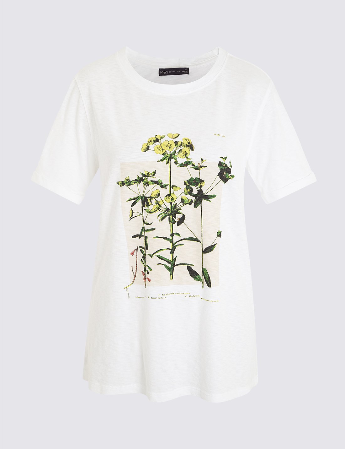 Çiçek Desenli Kısa Kollu T-Shirt