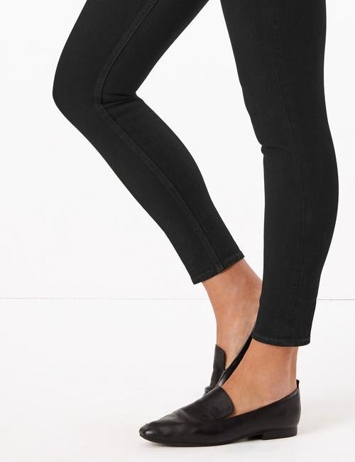 Siyah Şekillendirici Yüksek Belli Skinny Jean Pantolon
