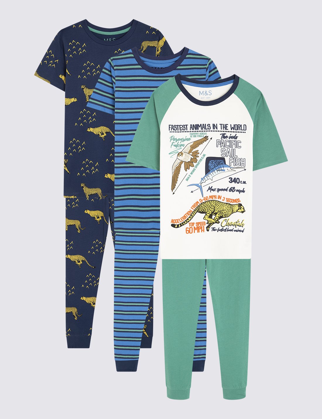 3'lü Desenli Pijama Seti